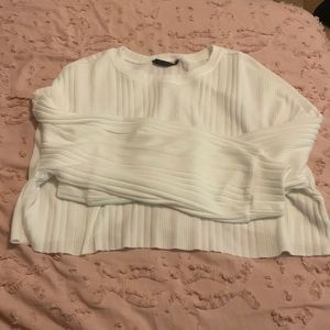 white cropped sweater